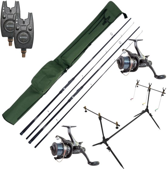 Ultimate Session Carp Set met hengels, molens, beetmelders, rod pod én foudraal! - Karper Set