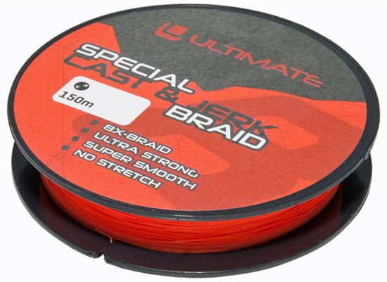Ultimate Special Cast & Jerk Braid Fluo Red 0,23mm 16kg 150m - Gevlochten Lijn van Merkloos