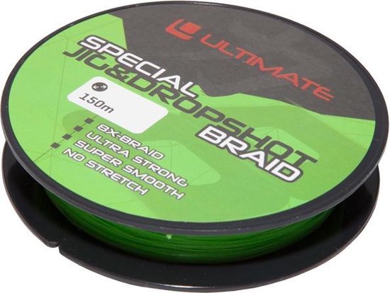 Ultimate Special Jig & Dropshot Braid Fluo Green 0,08mm 3,6kg 150m | Gevlochten lijn van Ultimate