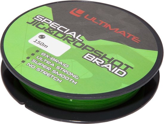 Ultimate Special Jig & Dropshot Braid Fluo Green 0,12mm 8kg 150m | Gevlochten lijn van Ultimate