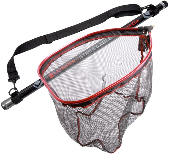 Ultimate Streetfishing Landingsnet + Telescopische Steel 4.00m - Schepnet van Merkloos