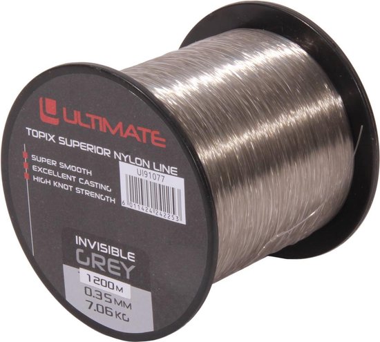 Ultimate Topix nylon invisible grey 1200m 0,35mm 7,06kg | Nylon vislijn van Ultimate
