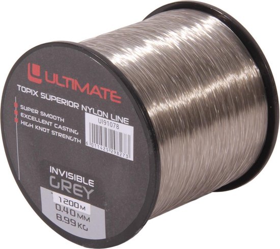 Ultimate Topix nylon invisible grey 1200m 0,40mm 8,99kg | Nylon vislijn van Ultimate