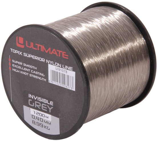 Ultimate Topix nylon invisible grey 1200m 0,40mm 8,99kg - Nylon Vislijn van Ultimate