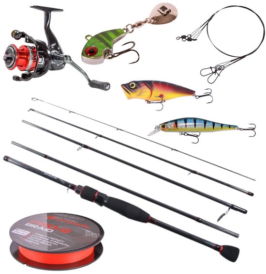 Ultimate Travel Spin Set met Spirit Spin Molen - Roofvis set van Merkloos