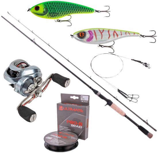 Ultimate Vital Baitcasting Hengelset - Roofvis set van Merkloos