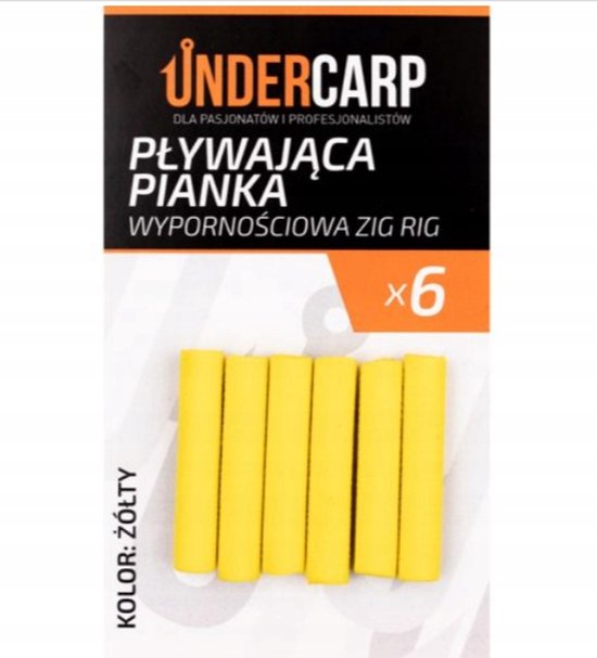 UnderCarp Zig Rig Drijvende Schuim - Geel (6 stuks) van Merkloos