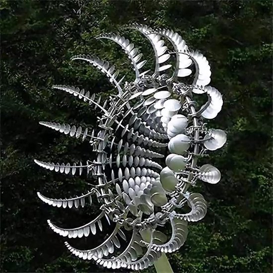 Unieke en magische metalen windmolen 3D roestvrij staal windspinners eenvoudig te installeren wind-aangedreven kinetische sculptuur met metalen tuin spel voor tuin tuin decor