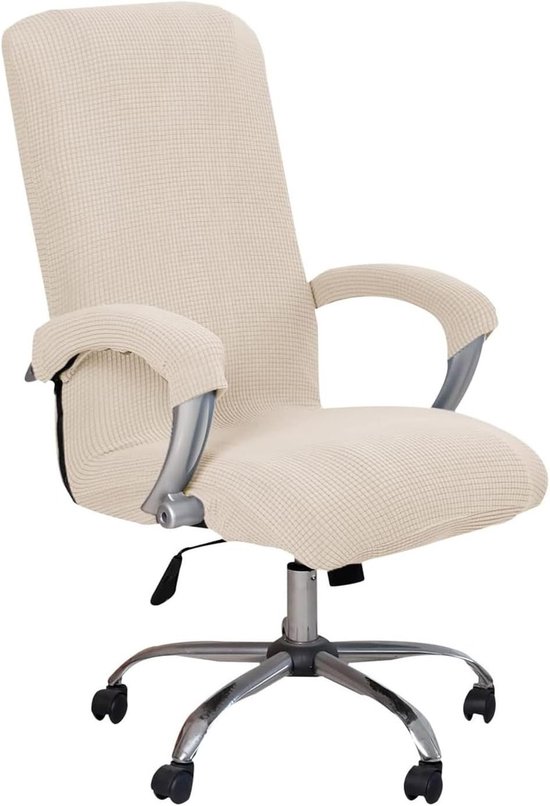 Universele Elastische Stoelhoes voor Kantoorstoelen, Afneembare en Wasbare Bescherming voor Gaming- en Draaiende Stoelen, Beige