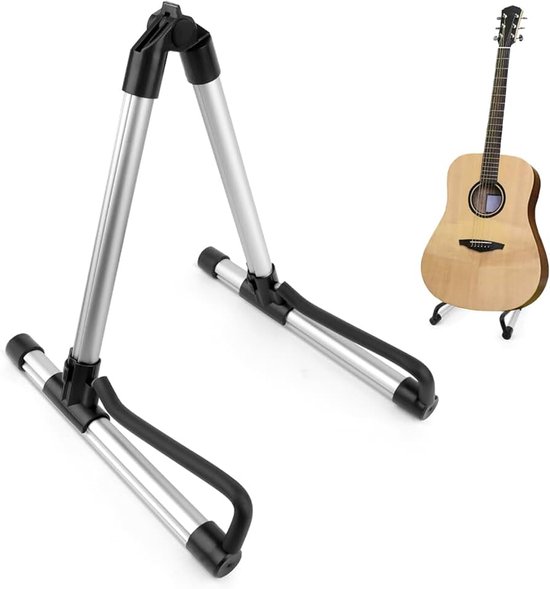 Universele Gitaarstandaard Aluminium A-Frame Gitaar Houder voor Elektrische Akoestische Klassieke Gitaar Bass Gitaar Houder met Antislip Rubber