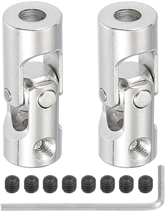 Universele Swivel Steering Axle 3mm tot 4mm Binnen Diameter - 2pcs U-Hinge Axle - Coupling U Connectors - Clutch Connector - Accessoires voor M3 Robot