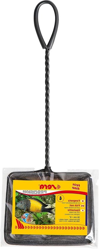 Vangnet Aquarium - Visnet Schepnet - Vissen Vangen - Fijne Maat - 20 cm - Zwart