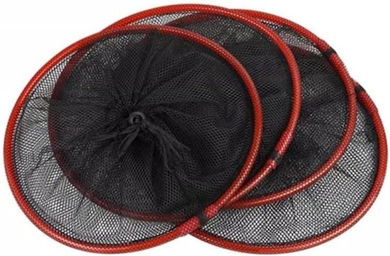 Vangnet Vissen - Aasnet Opvouwbaar - Levendaas Houden - Fijnmazig Nylon - Medium 25x60cm - Zwart