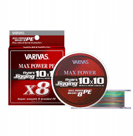 Varivas Avani Jigging Max Power PE x8 200m 1.2 Multicolor 24.1lb Vislijn van Varivas
