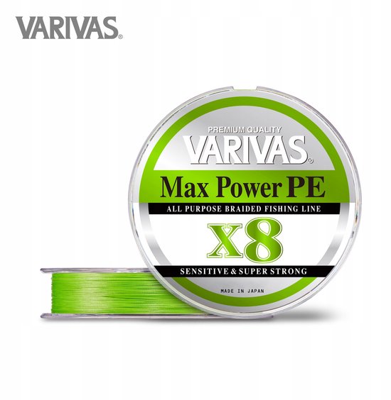 Varivas Max Power PE X8 0,181 mm 24,1 lb 200 m Limonki Plecionka van Merkloos