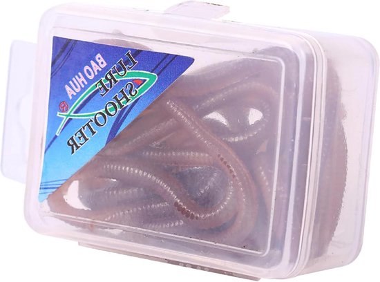 VD WEIDE ENTERPRISE - Zachte simulatie wormen - 17-18 stuks - 10 cm - visachtige geur - zacht visaas - aas met doos - vissers kunstaas - kleur a . van VD WEIDE ENTERPRISE