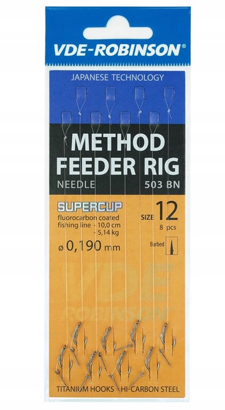 VDE-Robinson Method Feeder Haken met Lijn 0.245mm Maat 4