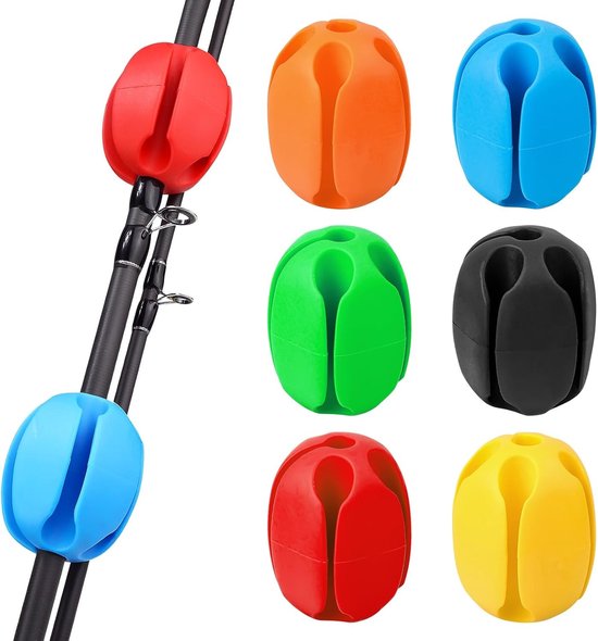 Veelzijdige Silicone Rubber Hengelhouder - 6 Stuks, Fixeerbare Hengelhouder, Rubber Klem voor Vissen, Handige Vistuigen en Reservoirs
