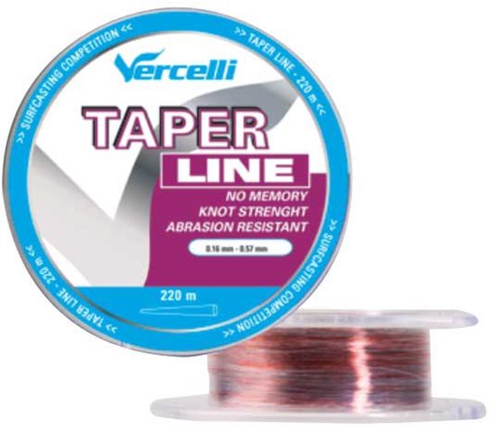 Vercelli Taper Taps Toelopende Onderlijn 220 M Veelkleurig 0.160-0.570 mm van Vercelli
