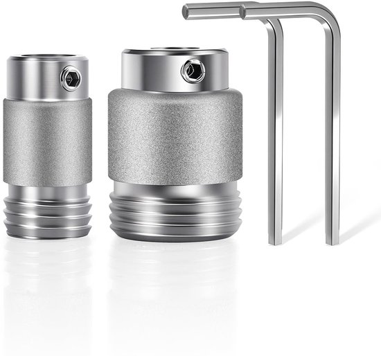 Verchroomde diamantslijpfrezen voor gebrandschilderd glas, 5/8" & 1", met schroefdraad en automatisch water vullen, set van 2 stuks