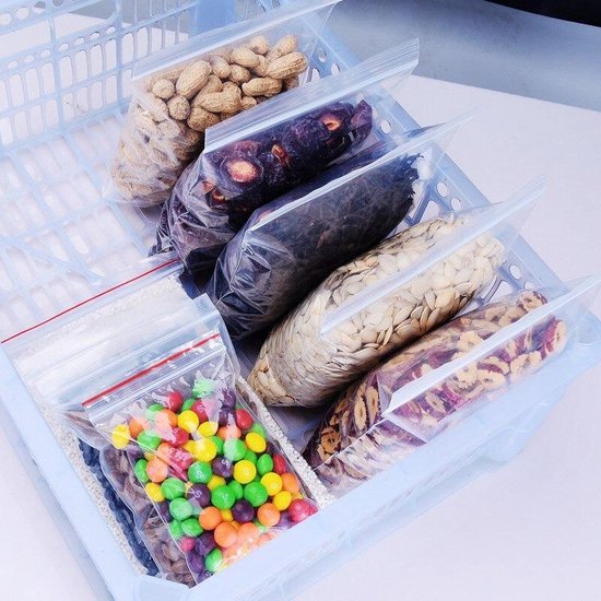 Verpakkingszakjes100 stuks-Hersluitbare Vacuüm zakjes-Zip Lock Tassen-verpakken -Verzenden-Organiseren-Opruimen-Druksluiting- 7x10cm