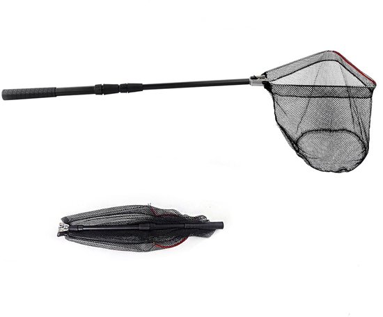 Verstelbaar Vismesnet 130cm - Lichtgewicht, Opvouwbaar met telescopische steel, Aluminium frame voor forel, karper en pondvissen van Merkloos