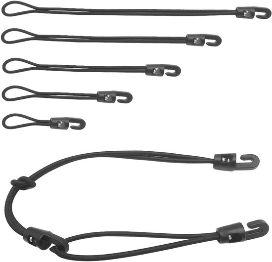 Verstelbare Bungee Linten - 20 Stuks Elastische Koorden met Haken voor Camping, Motorhome en Outdoor Activiteiten, 5 Maten Beschikbaar