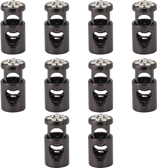Verstelbare cord stoppers voor metalen koorden - veersloten, eindkappen en sliders voor rugzakken, schoenen en tenten - set van 10 van Merkloos