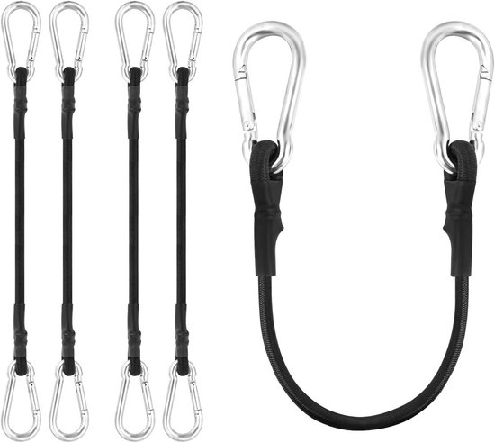 Verstelbare Elastische Bevestigingsriemen met Haakjes, Set van 6, 8 mm x 45 cm voor Fietsen en Motoren, Ideaal voor Bagage en Luggage Bevestiging