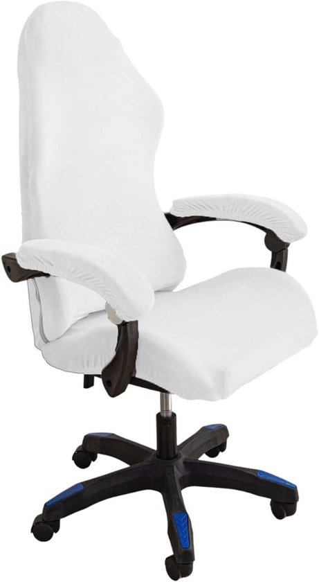 Verstelbare Gaming Stoelhoes met Armleuningen, Antislip en Wasbaar - Geschikt voor Computerstoelen en Gamingstoelen (Wit) van Merkloos