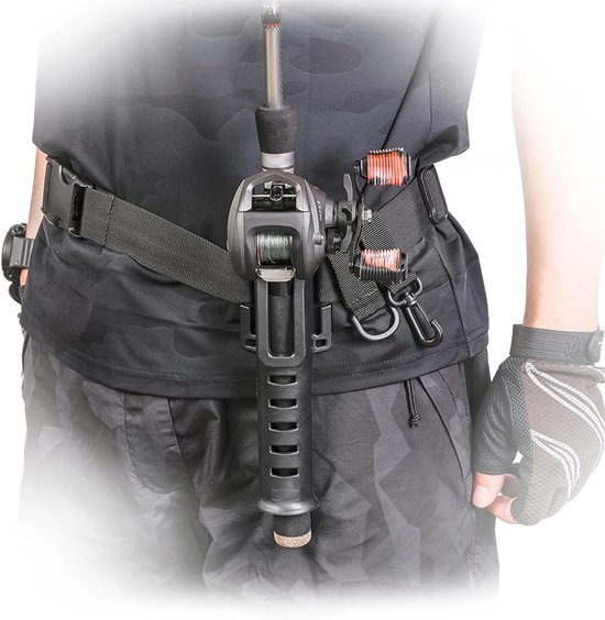 Verstelbare Hengelholster met Tailleband voor Spinning Reel, Ideaal voor Vissen en Outdoor Activiteiten van Merkloos