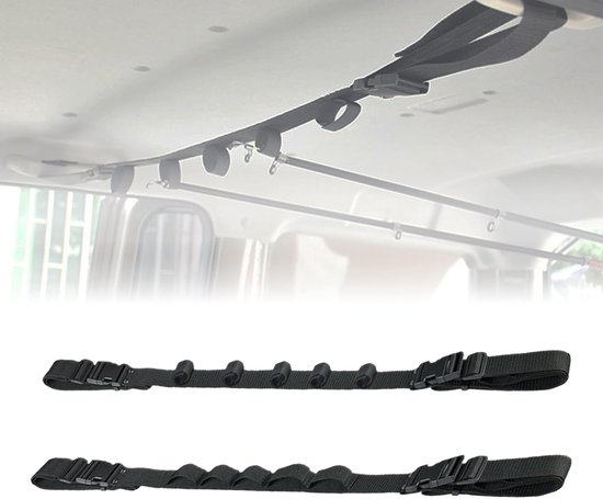 Verstelbare Hengelhouder Strap voor Buiten, Geschikt voor SUV, Stationwagen en Wrangler - 2 Stuks, Ideaal voor Vissen en Camping