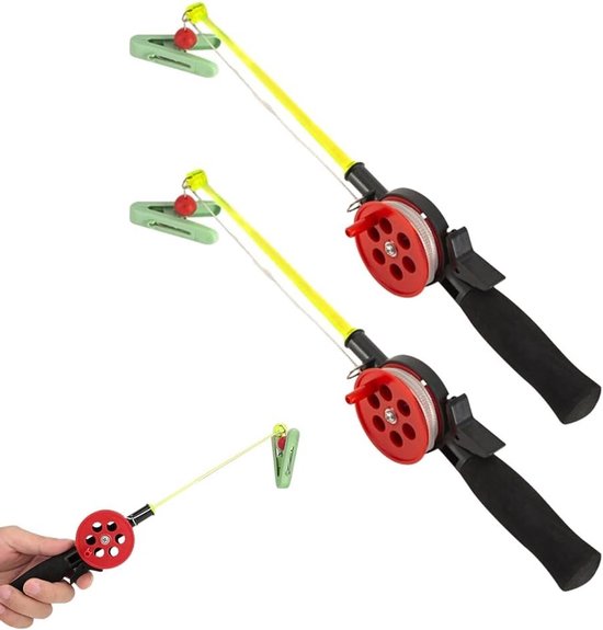Verstelbare Kinder Vissershengels Set van 2, 33.5 cm, Ideaal voor Garnalen en Krabben, Inclusief Klemaccessoires, Perfect Cadeau voor Kinderen