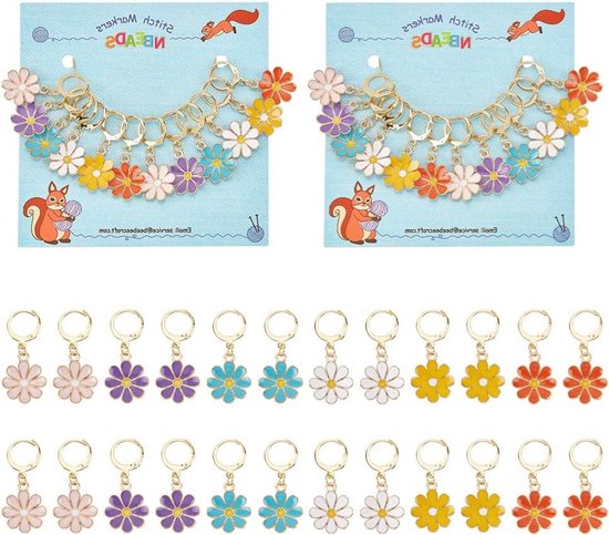 Verstelbare Marker met Bladvorm voor Haken, Naaien en Quilten - Inclusief Lobster Clasp en Puntenteller van Merkloos