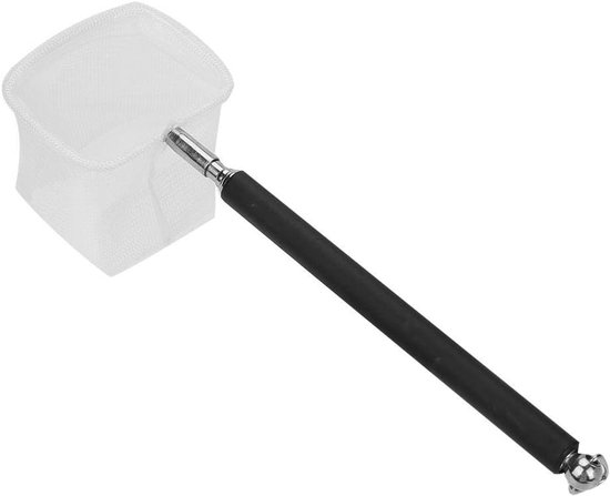 Verstelbare mini visnet Pole voor Aquarium Garnalen (vierkante Mesh zwart)