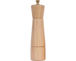 Verstelbare Pepermolen van RVS met Rubberhout, 22 cm Hoog, Perfect voor Keuken en Tafeldecoratie