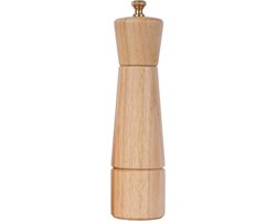 Verstelbare Pepermolen van RVS met Rubberhout, 22 cm Hoog, Perfect voor Keuken en Tafels