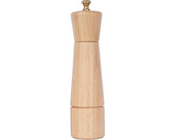 Verstelbare Zoutmolen met Keramisch Maalsysteem van Rubberhout - 22 cm Hoog, Onderkant DIA: 5,5 cm, Perfect voor Keuken en Tafeldecoratie van Merkloos