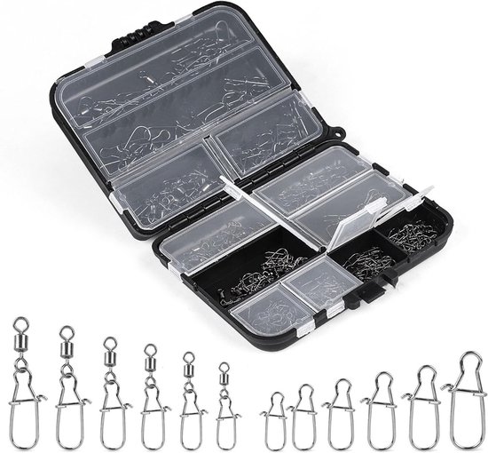 Vertebra Hengel Set met Karabijnhaak voor Snoek, Forel en Zander - 180 Stuks, Perfect voor Vissers