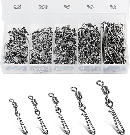 Vertebrae viswielen met carabiner, 100 stuks van verschillende maten voor optimale viservaring