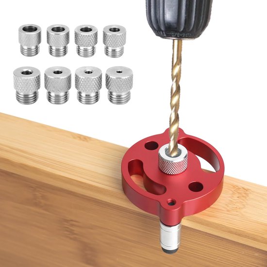 verticaal boren, houten pluggen boorsjabloon met 3/4/5/6/7/8/9/10 mm boorbussen, boorsjabloon meubelbouw voor houtbewerking, exacte pluggen