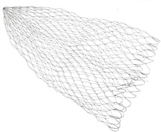 Vervangend Schepnet - Visnet Mesh - Vissen Vangen - Duurzaam Gevlochten Lijnen - 50cm Diameter - Grijs