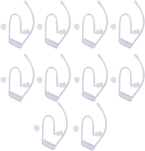 Vervangende Akoestische Spoel Audio Tube voor Tweewegradio's en Walkie Talkie Oortelefoons (10-Pack) - Ideaal voor Communicatie, Geluidskwaliteit en Comfort