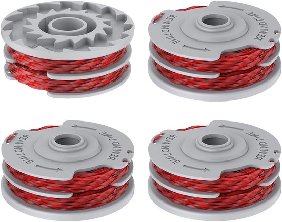 Vervangende Grastrimmer Spoelen - 4 Stuks Dubbele Autofeed Nylon Spoelen voor Grastrimmers, 1.5mm x 11m, Geschikt voor Diverse Modellen