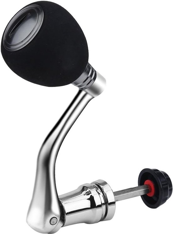 Vervangende metalen handgreep voor vismolen, stevige rocker arm, grip en knop voor spinreel (groot, zilver) van Merkloos