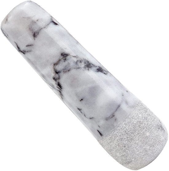 Vervangende Molenstamper van Marmer 13,5 cm - Gepolijst Natuursteen voor Mortel - Lichtgrijs/Wit, Keukenaccessoire, Koken, Kruidenslijper