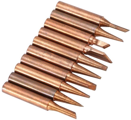 Vervangende Soldertips Set van 10 Stuks, Loodvrij Koper, Geschikt voor Solderen en Lassen, Inclusief Diverse Maten