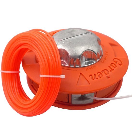 Vervangende Spoelkop voor Grastrimmer M10 x 1.25 Links met 15m 2.4mm Trimmerdraad voor Universele Maaihoofden, Geschikt voor Bosmaaiers en Tuinonderhoud