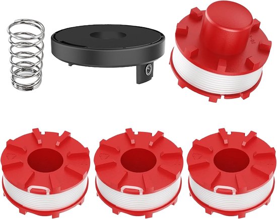 Vervangende Trimmer Spoel voor GE-CT 36/30 LI E SOLO, AGILLO 36/255 BL en AGILLO 18/200 - Ø 2 mm, 8 m Lengte, 4 Spoelen + 1 Deksel + 1 Veer, Tuingereedschap Accessoires