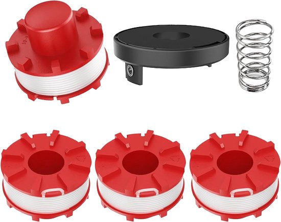 Vervangende Trimmer Spoel voor GE-CT 36/30 LI E SOLO en AGILLO Modellen, Ø 2 mm - 8 m Lengte (4 Spoelen + 1 Deksel + 1 Veer) - Tuinaccessoires, Grasmaaier Onderdelen, Tuinonderhoud van Merkloos